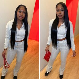 Gray Zip-Up Hoodie and Joggers Set